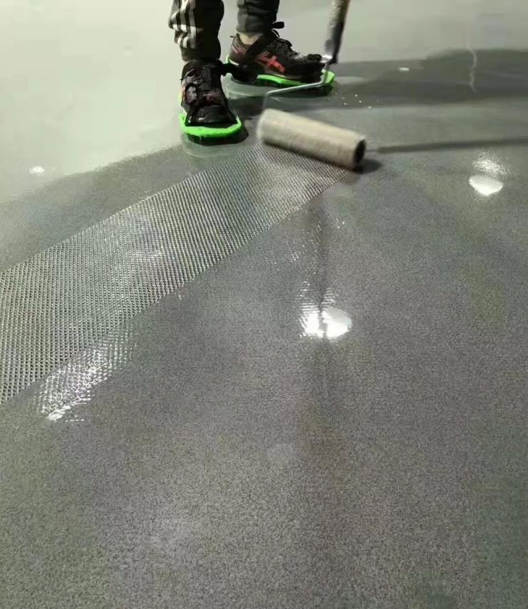 Epoxy colored sand floor